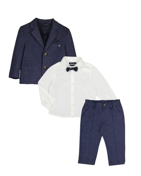 Traje de vestir 3 pzas c/camisa moño