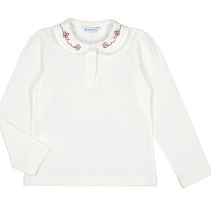 Blusa polo cuello bordado