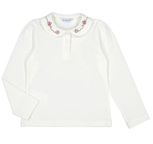 Blusa polo cuello bordado