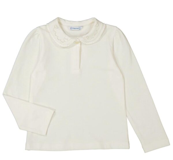 Blusa cuello polo bordado