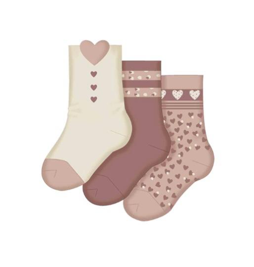 Set 3 calcetas corazones