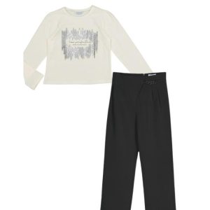 Conjunto pantalón cadena b/lentejuela