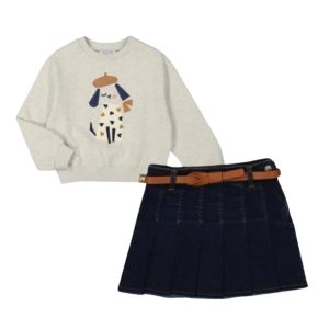 Conjunto falda mezclilla sud/perrito
