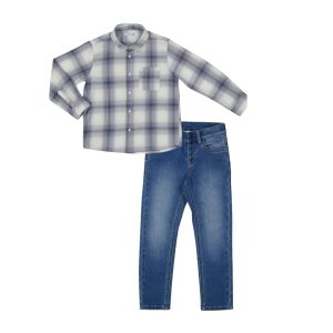 Conjunto pantalón y camisa cuadros