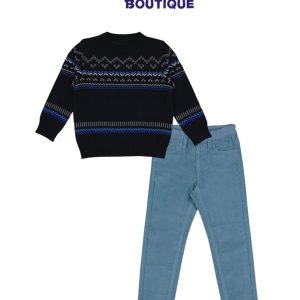 Conjunto pantalón panilla suéter cenefa