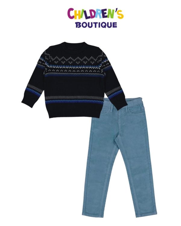 Conjunto pantalón panilla suéter cenefa