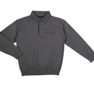 Suéter cuello polo gris