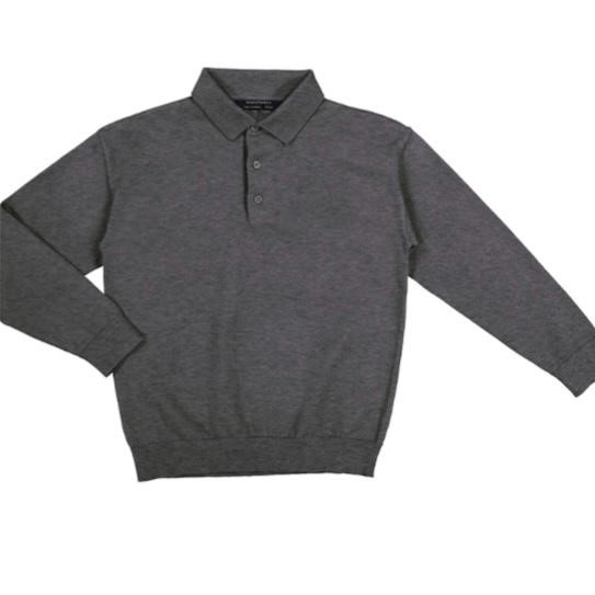 Suéter cuello polo gris