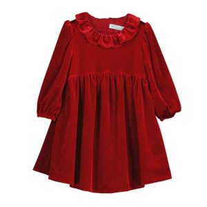 Vestido terciopelo brillo cuello