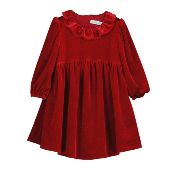 Vestido terciopelo brillo cuello