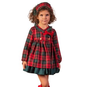 Vestido cuadros navideño
