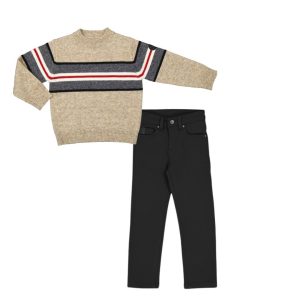 Conjunto pantalón suéter franja