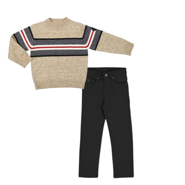 Conjunto pantalón suéter franja