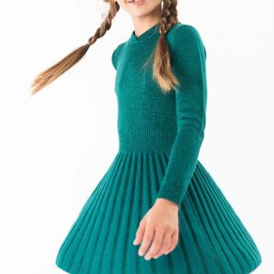 Vestido vde tricot plisado
