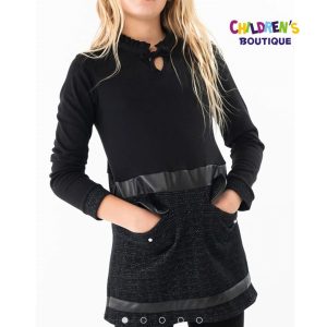 Vestido combinado con polipiel