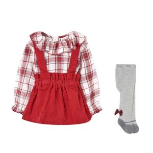 Conjunto falda pana blusa y mallas