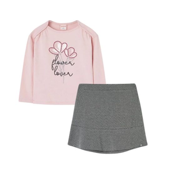 Conjunto falda espiga b/flower