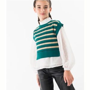 Conjunto 3 pzas pant.polipiel blusa gasa y chaleco